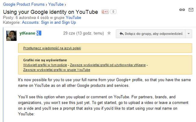 Google uruchamia integrację kont Google+ i YouTube