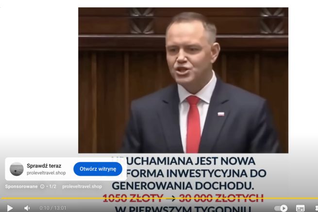 Fałszywa reklama z Karolem Nawrockim i Money.pl
