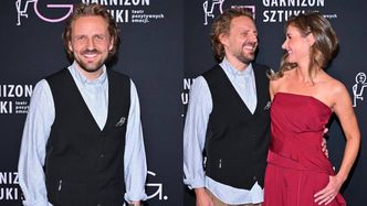 Rzadko pozują razem. Paweł Domagała wybrał się z żoną na premierę sztuki. To córka znanego aktora (ZDJĘCIA)