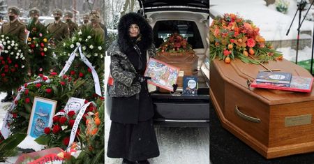Pogrzeb Papcia Chmiela. Wzruszająca przemowa syna, pośmiertne odznaczenie i córka pozująca obok trumny (ZDJĘCIA)