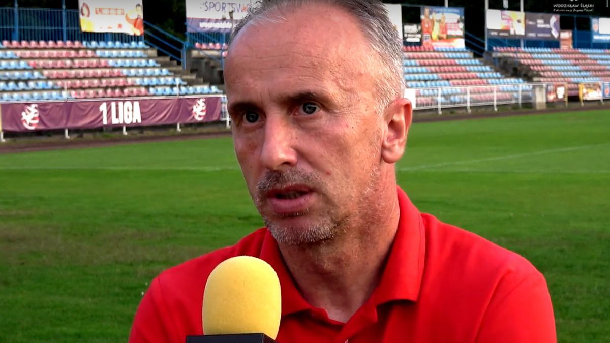 Zdjęcie okładkowe artykułu: YouTube / slaskisport.tv / Na zdjęciu: Jacek Trzeciak, trener Odry Wodzisław