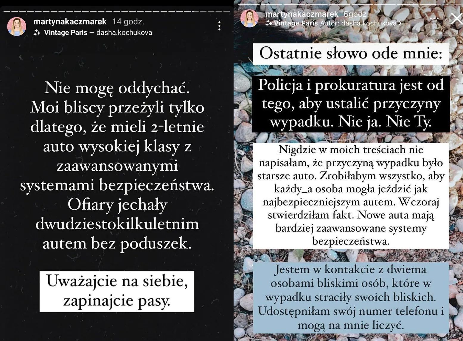 Martyna Kaczmarek opisuje wypadek z udziałem znajomych
