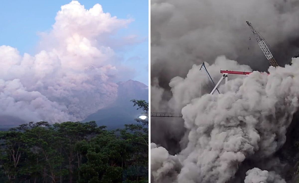 Erupcja wulkanu Semeru we wschodniej części wyspy Jawa