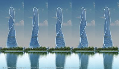 Obrotowe piętra wieżowca Dynamic Tower 5