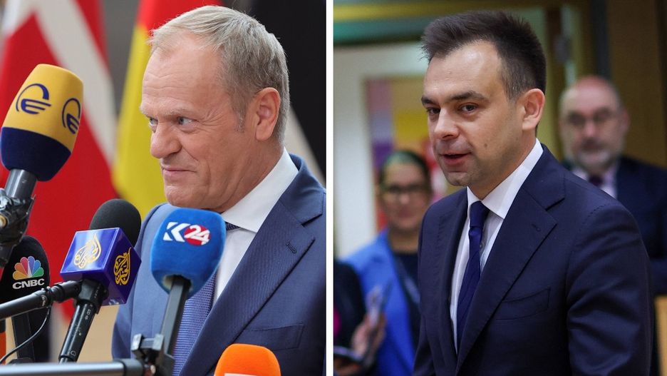 Na zdjęciu po lewej premier Donald Tusk, po prawej minister finansów Andrzej Domański