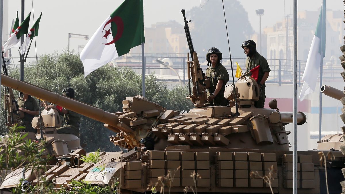 70th Anniversary Of Algerian Revolution
Algerian soldiers take part in the military parade marking the 70th anniversary of the Algerian Revolution in Algiers, Algeria, on November 1, 2024. Algerians begin the National Liberation War against France on November 1, 1954, and on July 5, 1962, Algeria becomes independent. (Photo by Billel Bensalem / APP) (Photo by APP/NurPhoto via Getty Images)
NurPhoto
french colonial rule, 05 july 1962, sovereignty, algiers, independence celebration, anti-colonial, algerian independence, national liberation war, national pride, military history., 01 november 1954, app, algerian revolution, revolutionary struggle, billel bensalem, algerian history, freedom fighters, national identity, independence, algerian soldiers, nurphoto, liberation movement, resistance, historical commemoration, self-determination, decolonization