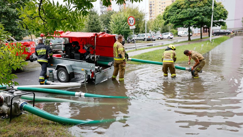 Ostrów Wielkopolski po intensywnych opadach deszczu