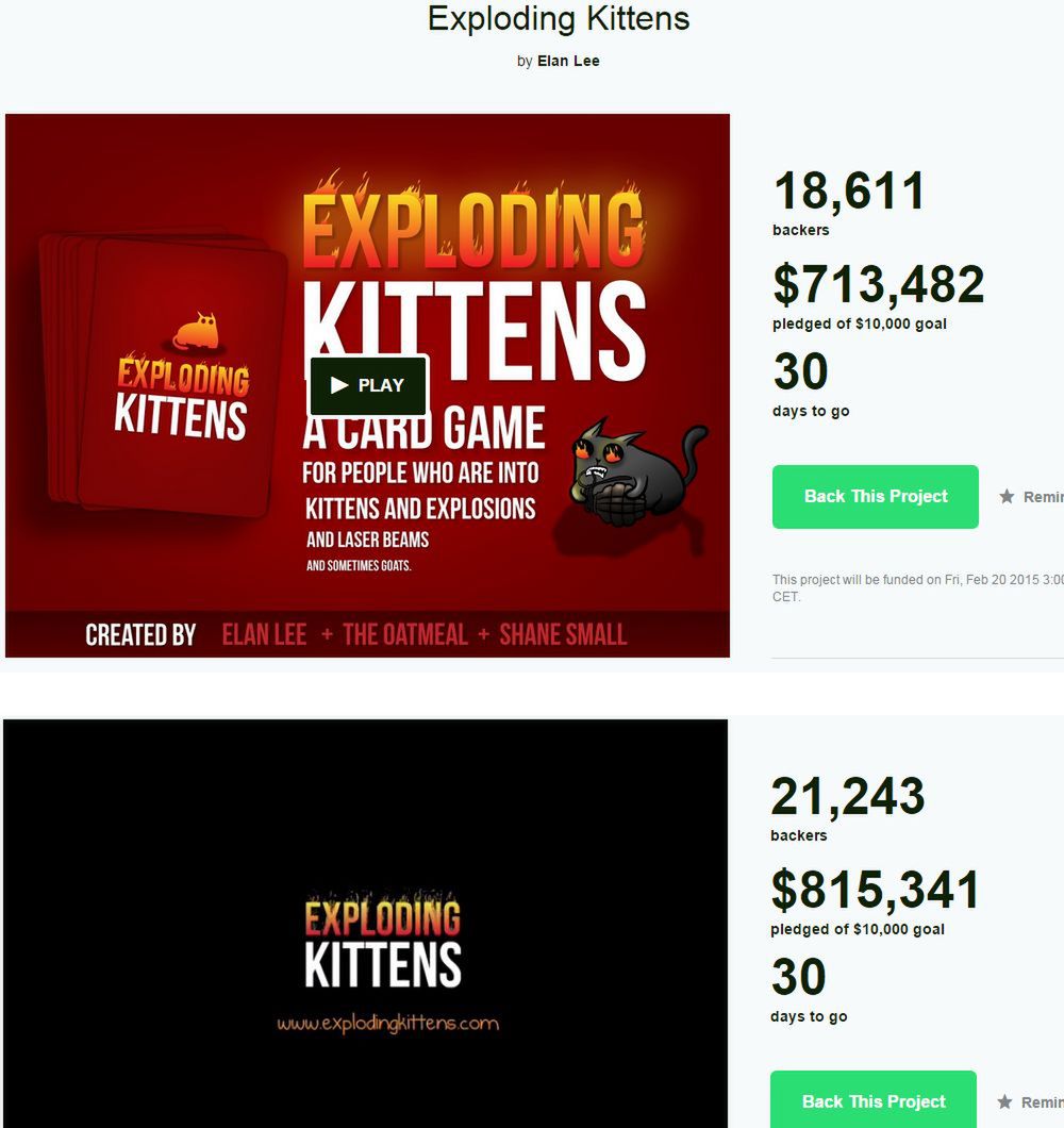 Exploding Kittens. Kickstarter oszalał na punkcie karcianki Oatmeala 2