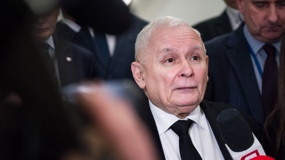 WARSAW, MASOVIAN VOIVODESHIP, POLAND - 2023/12/12: Jaroslaw Kaczynski, leader of the Law and Justice (PiS) attends the session of the parliament (Sejm). Donald Tusk presented his government to the Polish parliament (Sejm) as he became the new prime minister. Poland's newly elected PM said in his inaugural speech to parliament that he will demand full mobilization of the West to help Ukraine and also that xenophobia and anti-LGBTQ rhetoric will end and the time to be happy in Poland has come. Also, Tusk assured that the position of Poland at the European stage would be rebuilt. (Photo by Attila Husejnow/SOPA Images/LightRocket via Getty Images)