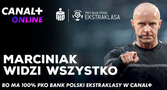 Szymon Marciniak reklamuje PKO BP Ekstraklasę w Canal+