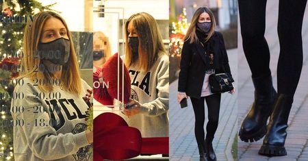 Małgorzata Rozenek buszuje po sklepach, nosząc MODNE BOTKI z podeszwami JAK SZCZOTKI (ZDJĘCIA)