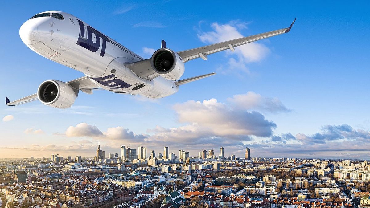 Wizualizacja Airbusa A220 w malowaniu dla LOT-u