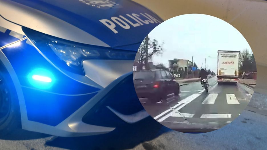 O krok od tragedii w Gostyniu. Kierowca prawie uderzył w motorowerzystę 
