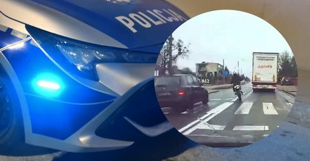 O krok od tragedii w Gostyniu. Kierowca prawie uderzył w motorowerzystę