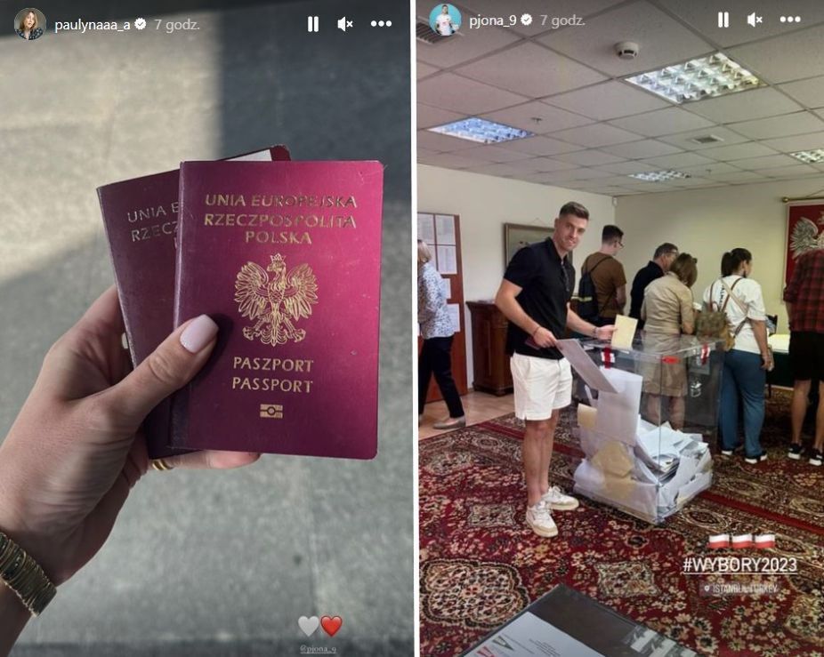 Na zdjęciu: paszporty Krzysztofa i Pauliny Piątek, Krzysztof Piątek głosujący w Stambule