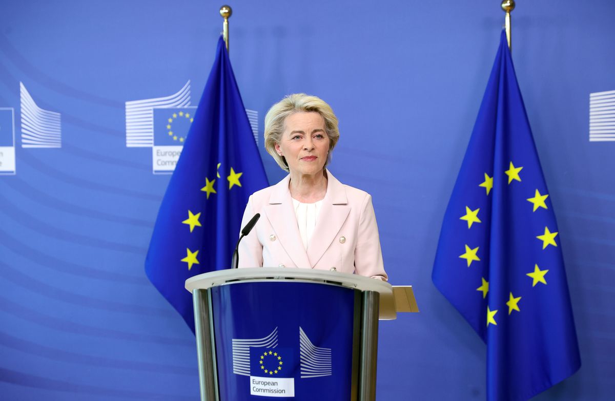 Komisja Europejska przygotowała projekt szóstego pakietu sankcji na Rosję. Nz. szefowa KE Ursula von der Leyen 