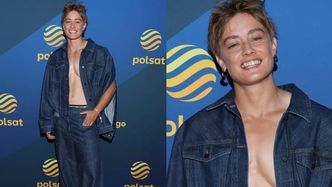 Katarzyna Zillmann pozuje TOPLESS z narzuconą kurtką jeansową na jesiennej ramówce Polsatu