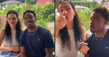 Pokazała, jak jej mąż próbuje polskich dań z grilla. Mina Amerykanina mówi sama za siebie