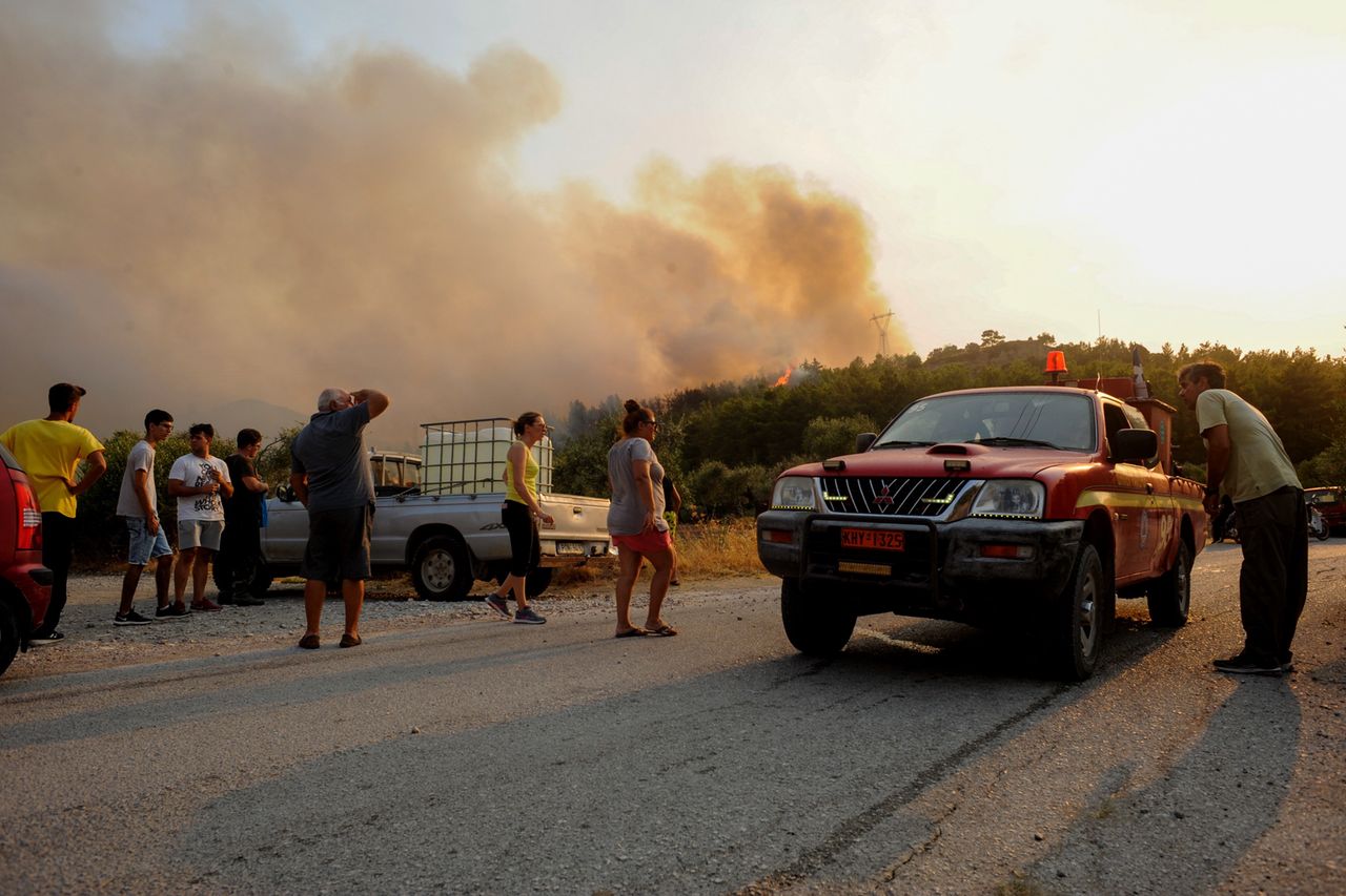 Grecja. Pożar na wyspie Rodos. "Nie ma prądu" 