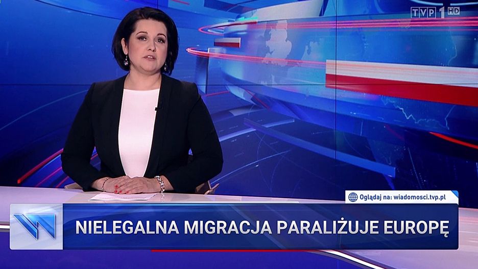 Edyta Lewandowska zapowiada materiał i migrantach.