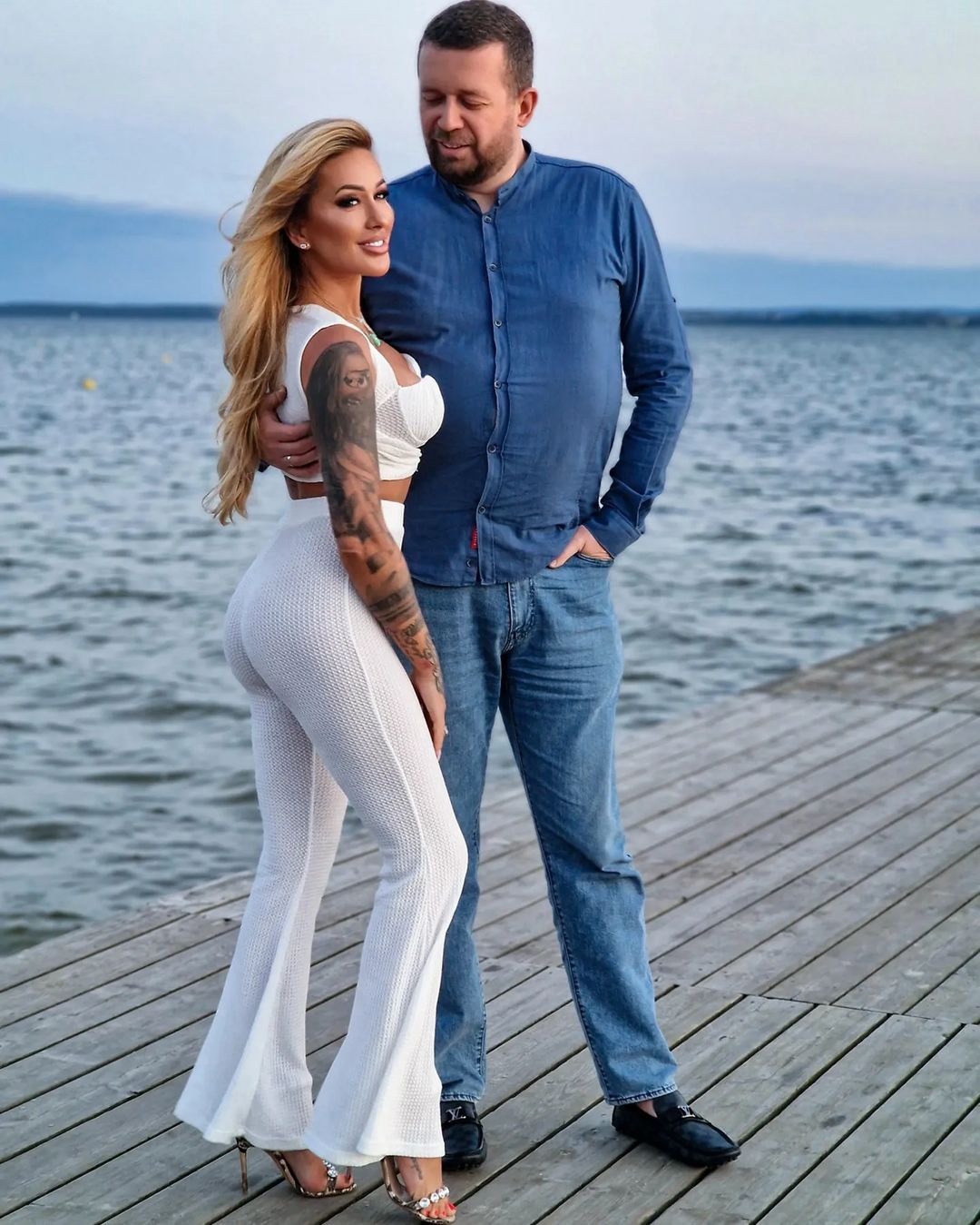 Sylwia Peretti  z mężem