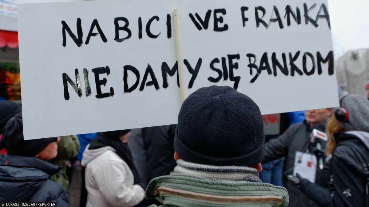 Łódź. Protest frankowiczów w 2015 r.