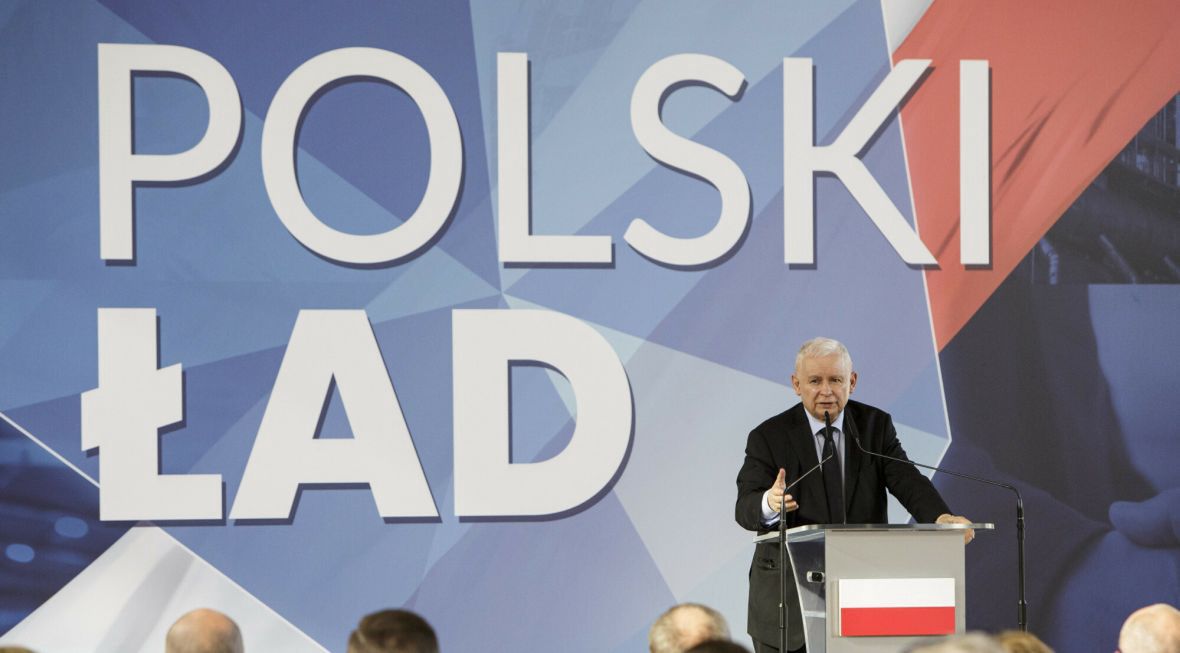 Jarosław Kaczyński przedstawia Polski Ład w Wysokiem Mazowieckiem, 20 czerwca 2021 roku