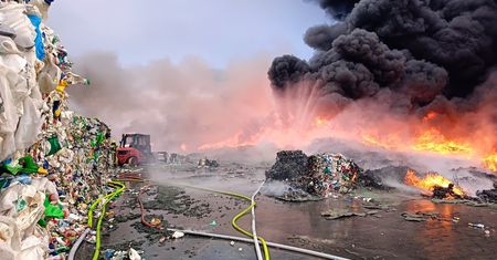 Czarny dym nad Lubelszczyzną: wielki pożar zakładu recyklingu w Rzeczycy Ziemiańskiej