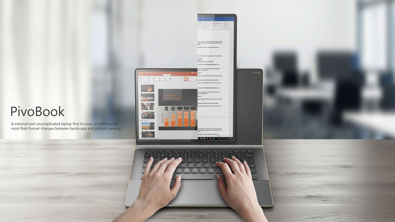 Compal PivoBook, czyli przekręcany do pionowej pracy ekran w laptopie