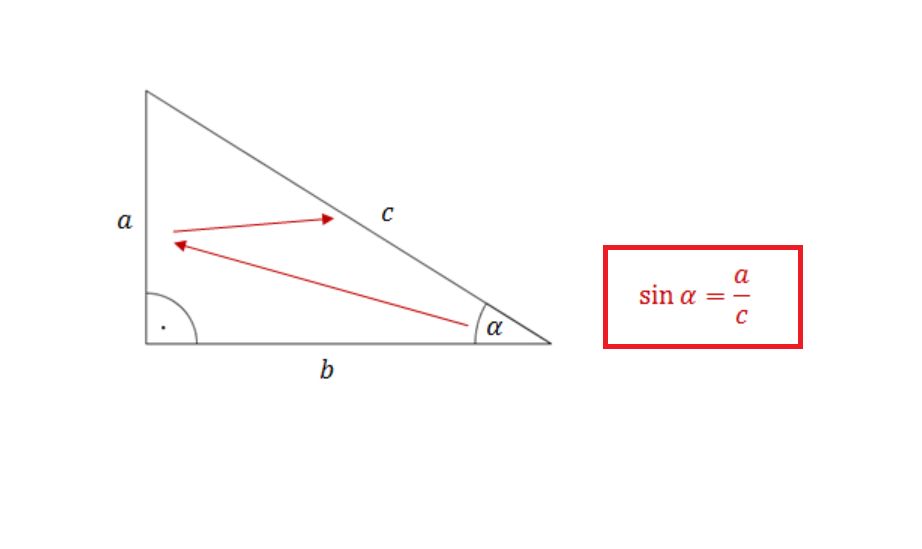 Obliczanie sinusa kąta ostrego w trójkącie prostokątnym