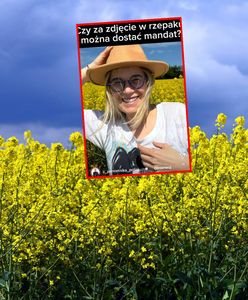 Za zdjęcie w rzepaku można dostać mandat. Policjantka tłumaczy