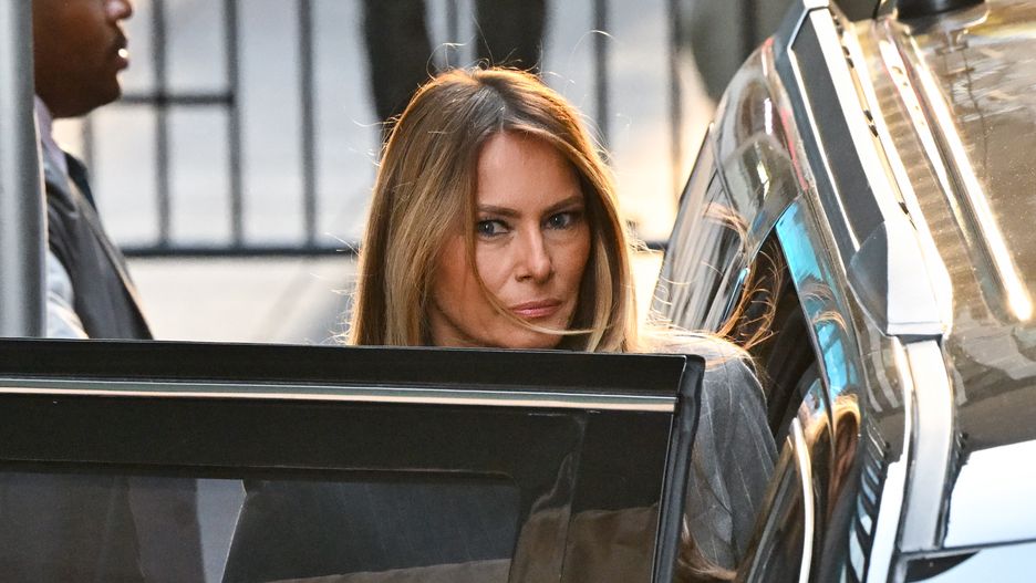 NEW YORK, NEW YORK - OCTOBER 29: Melania Trump leaves "Fox & Friends" at Fox News studios on October 29, 2024 in New York City. (Photo by James Devaney/GC Images)