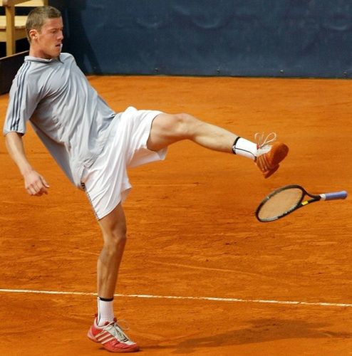 Marat Safin podczas turnieju w Hamburgu. Fot. PAP/EPA/DPA/SOEREN STACHE