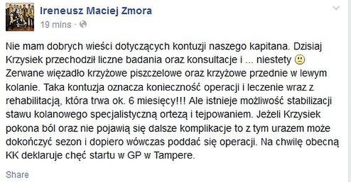 źrodło: facebook.com/ireneuszmaciej.zmora