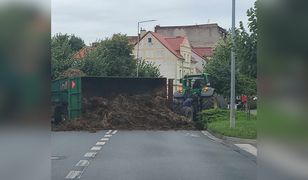 Tony obornika na ulicy. Rolnik ukarany mandatem