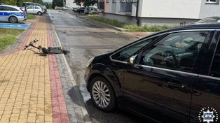 Hulajnogą elektryczną wjechał pod forda. 40-latek był pod wpływem środków odurzających