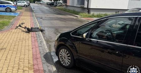 Hulajnogą elektryczną wjechał pod forda. 40-latek był pod wpływem środków odurzających