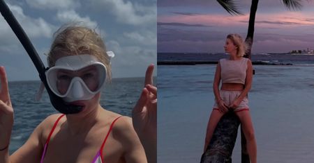 Edyta Pazura relacjonuje rajskie wczasy na Malediwach, siedząc na palmie. Nie zabrakło też fotek w bikini