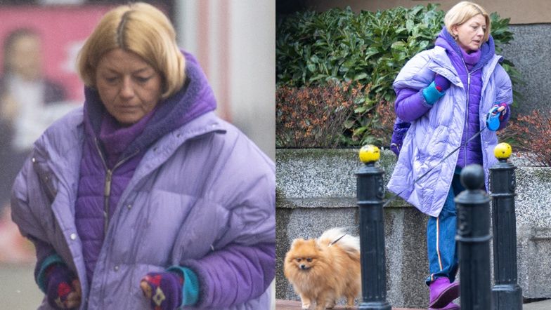 Edyta Olszówka na spacerze