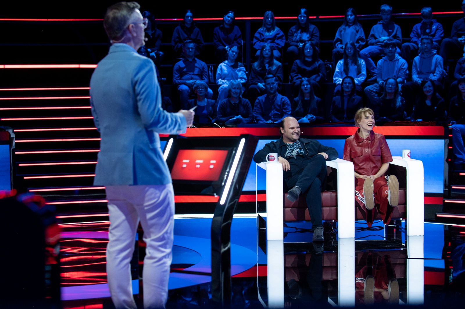 Zdjęcia z planu teleturnieju "Omnibus - szybcy i mądrzy" TVP1