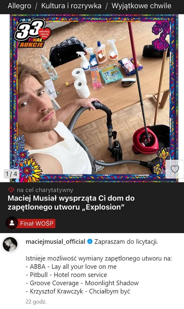 Wpis Macieja Musiała na Instagramie