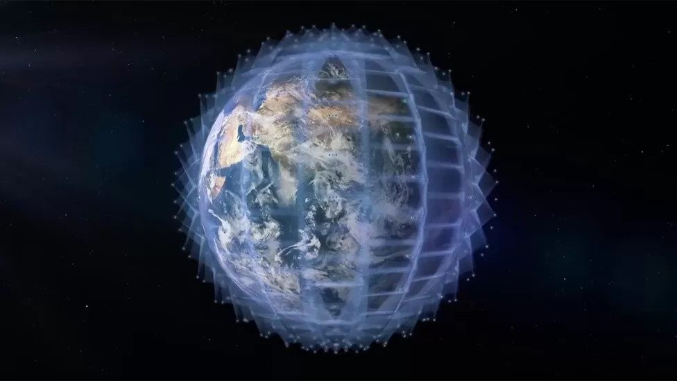 Wizualizacja pokrycia planety zasięgiem satelitów