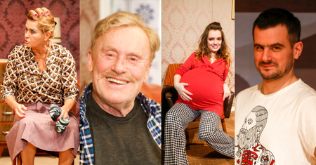 "Ciężarna" Niklińska, zadowolony Olbrychski i Kasprzyk bez Shakiry na próbie w teatrze (ZDJĘCIA)