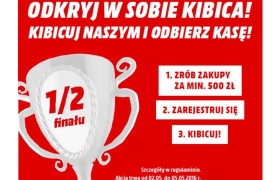 Media Markt odda w bonach 20 proc. kosztów zakupów uczestnikom promocji opartej na awansie Polski do półfinału Euro 2016