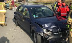 Wrocław. Wypadek na autostradzie A4. Zderzenie czterech samochodów, ogromny korek w Kostomłotach