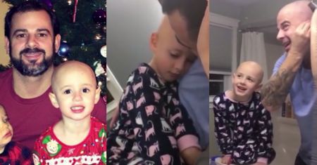 Hit sieci: tata ogolił głowę na znak solidarności z córką (WIDEO)