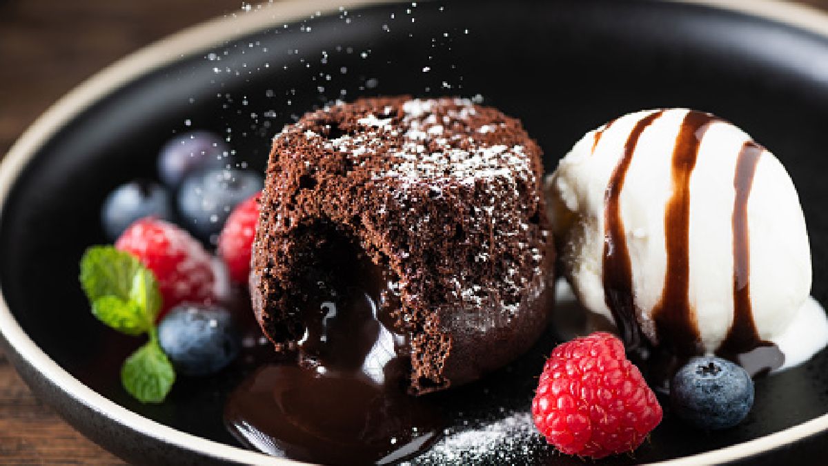 Ciasto z płynną czekoladą.