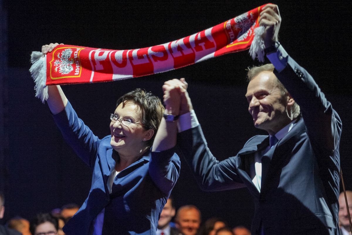 Tusk gratuluje Kopacz. "Wspaniała wiadomość dla Polski" Zdjęcie z konwencji Platformy Obywatelskiej z listopada 2014 roku 