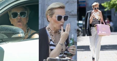 Obwieszona błyskotkami Paulina Smaszcz pałaszuje przekąskę i prezentuje WACHLARZ MIN w samochodzie (ZDJĘCIA)