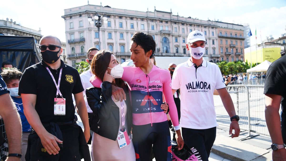 Getty Images / Pool / Na zdjęciu: Egan Bernal i jego dziewczyna Marian Fernanda Motas